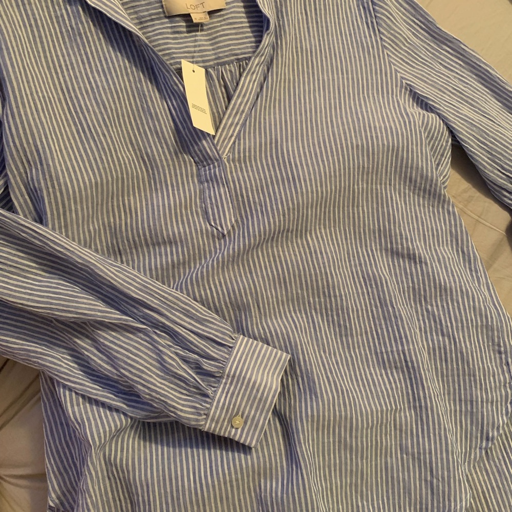 BNWT Loft Stripe Long Sleeve Top Sz Medium - Picture 2 of 3